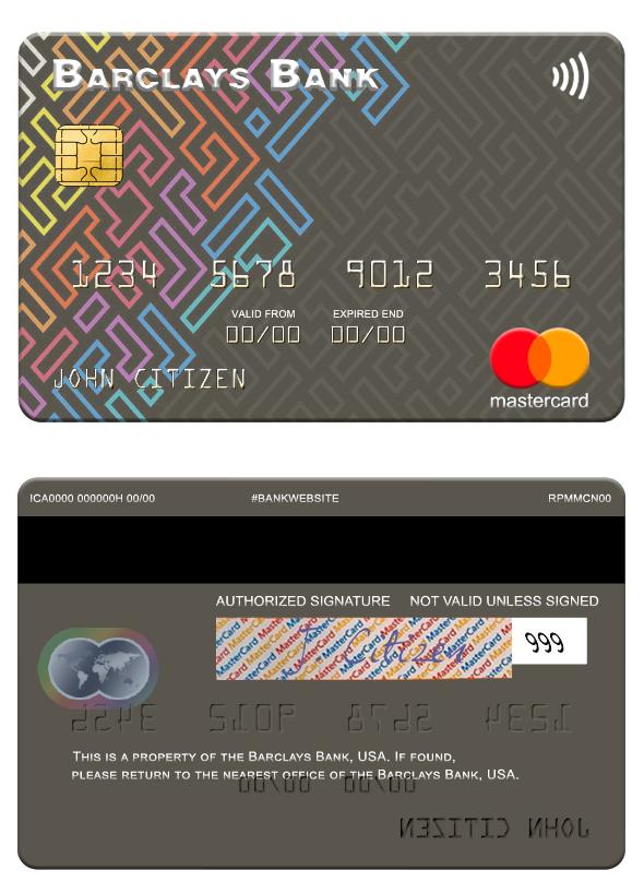 USA Barclays Bank mastercard